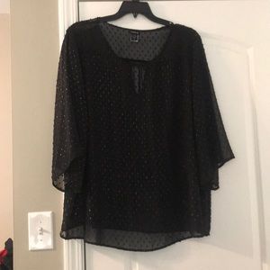 Black and gold chiffon blouse